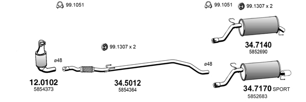 Sistem de esapament ART3548 ASSO