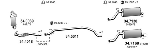 Sistem de esapament ART3549 ASSO