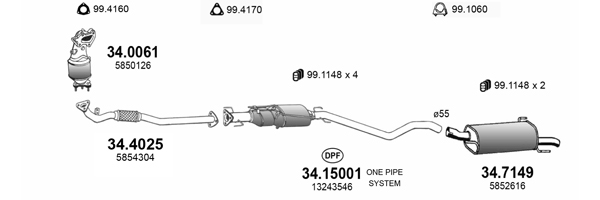 Sistem de esapament ART3587 ASSO