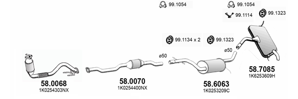 Sistem de esapament ART3875 ASSO