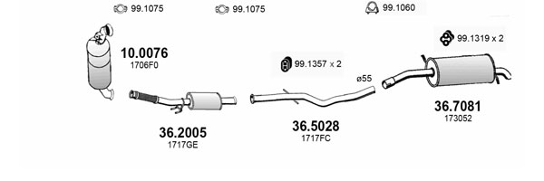 Sistem de esapament ART3932 ASSO