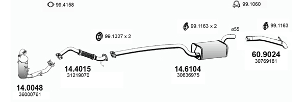 Sistem de esapament ART4432 ASSO