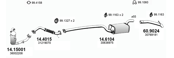 Sistem de esapament ART4433 ASSO