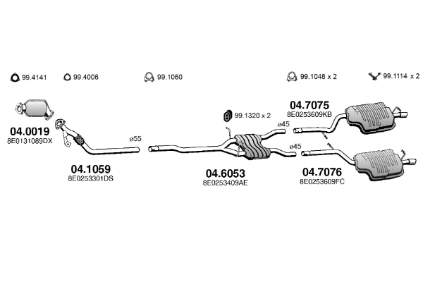 Sistem de esapament ART4463 ASSO
