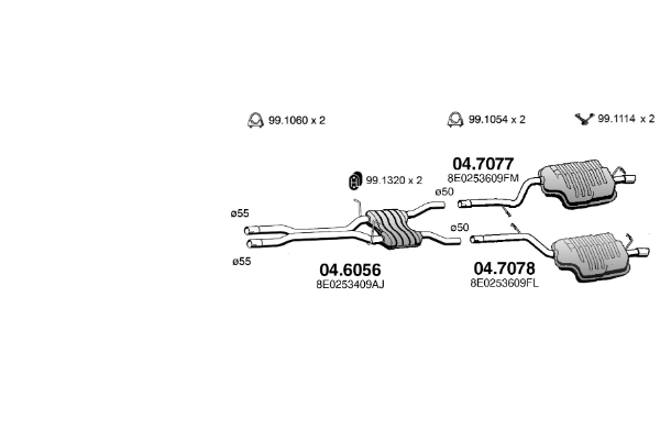 Sistem de esapament ART4464 ASSO