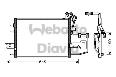 Condensator, climatizare 82D0225542A WEBASTO