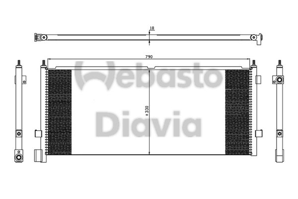Condensator, climatizare 82D0225579A WEBASTO