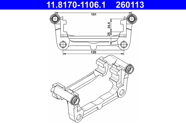 Suport,etrier 11.8170-1106.1 ATE
