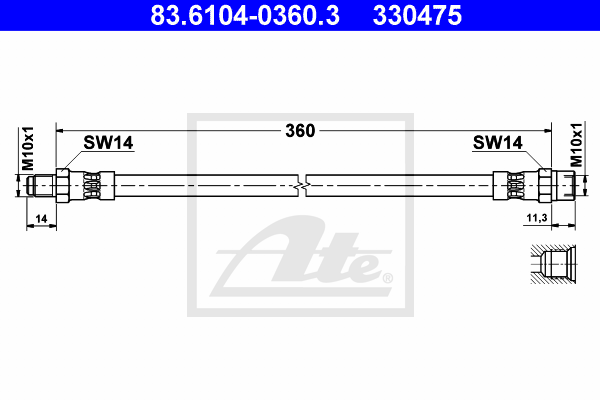 Furtun frana 83.6104-0360.3 ATE