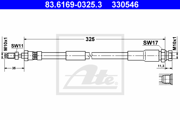 Furtun frana 83.6169-0325.3 ATE