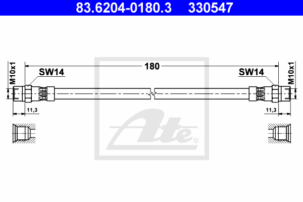 Furtun frana 83.6204-0180.3 ATE