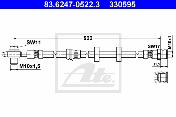 Furtun frana 83.6247-0522.3 ATE