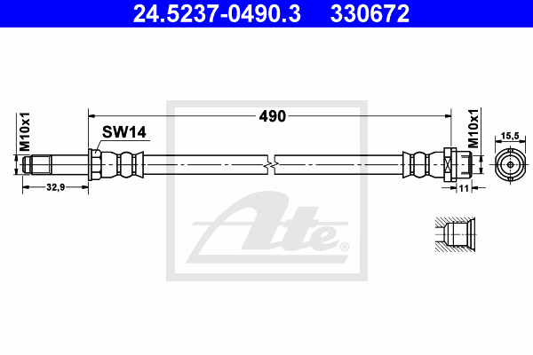 Furtun frana 24.5237-0490.3 ATE