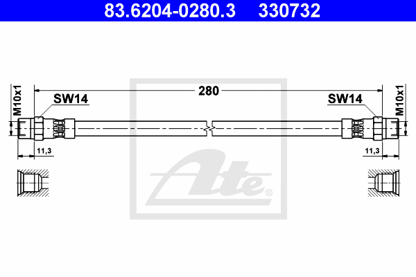 Furtun frana 83.6204-0280.3 ATE