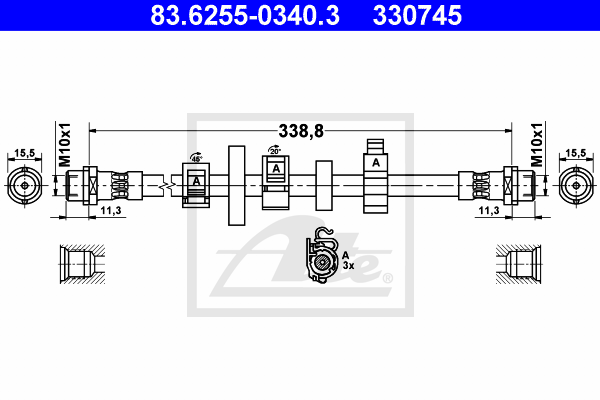 Furtun frana 83.6255-0340.3 ATE