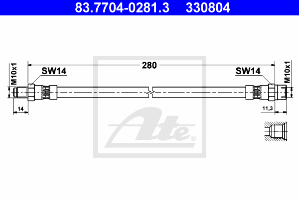 Furtun frana 83.7704-0281.3 ATE