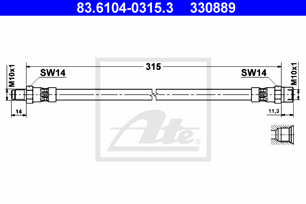 Furtun frana 83.6104-0315.3 ATE