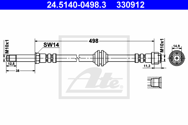 Furtun frana 24.5140-0498.3 ATE