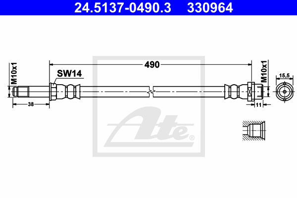 Furtun frana 24.5137-0490.3 ATE