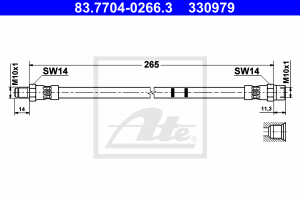 Furtun frana 83.7704-0266.3 ATE