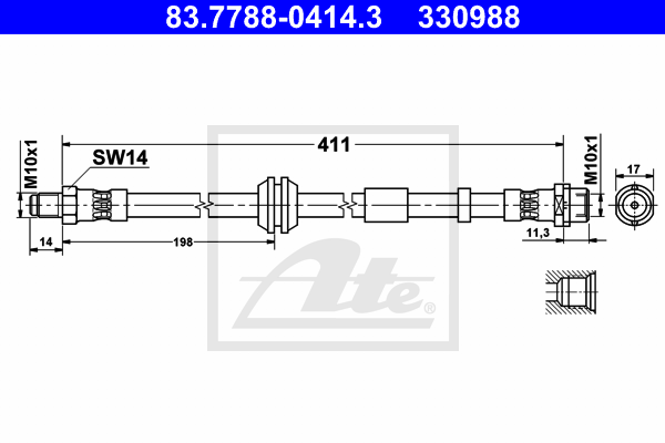 Furtun frana 83.7788-0414.3 ATE