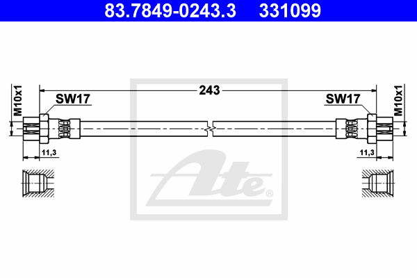 Furtun frana 83.7849-0243.3 ATE