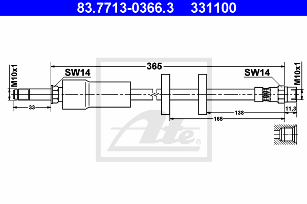 Furtun frana 83.7713-0366.3 ATE