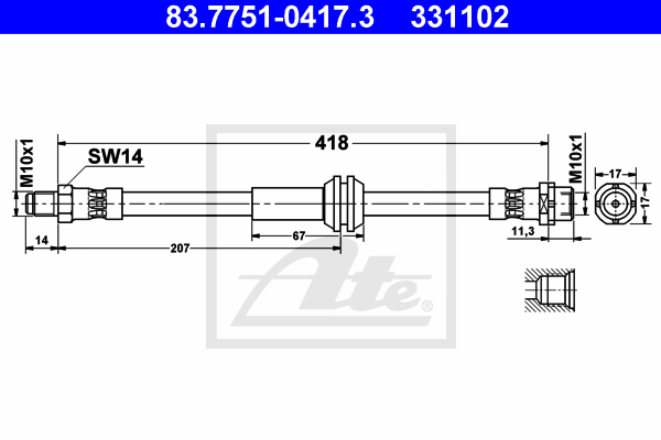 Furtun frana 83.7751-0417.3 ATE