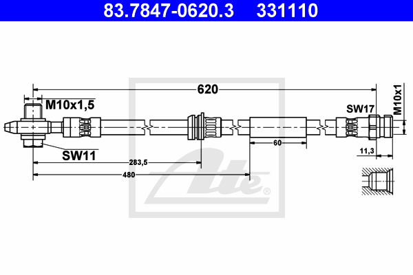 Furtun frana 83.7847-0620.3 ATE