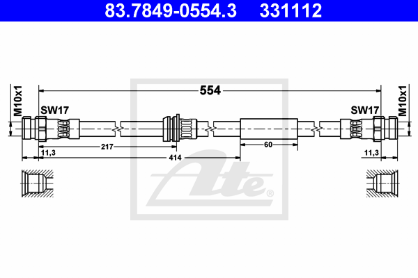 Furtun frana 83.7849-0554.3 ATE