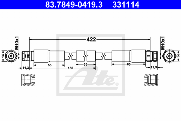 Furtun frana 83.7849-0419.3 ATE