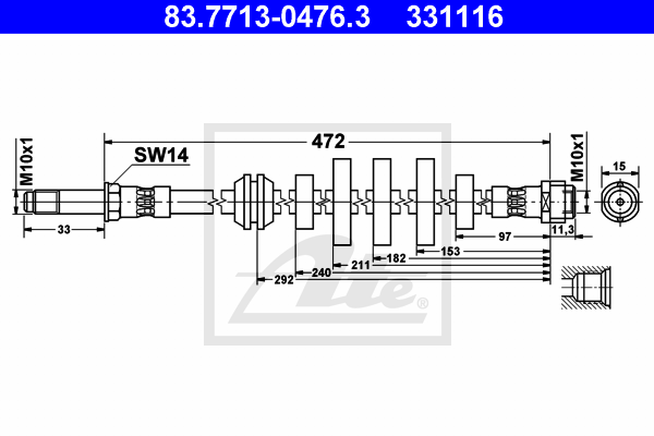 Furtun frana 83.7713-0476.3 ATE