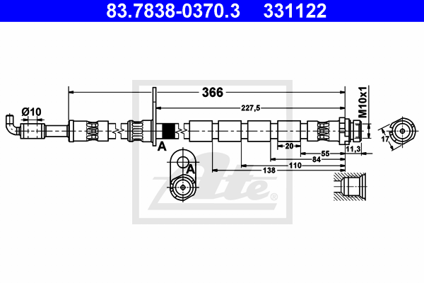 Furtun frana 83.7838-0370.3 ATE