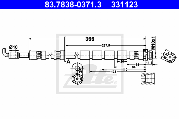 Furtun frana 83.7838-0371.3 ATE