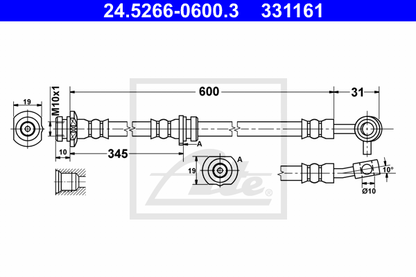 Furtun frana 24.5266-0600.3 ATE