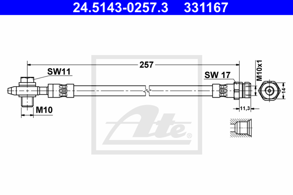 Furtun frana 24.5143-0257.3 ATE