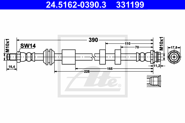 Furtun frana 24.5162-0390.3 ATE