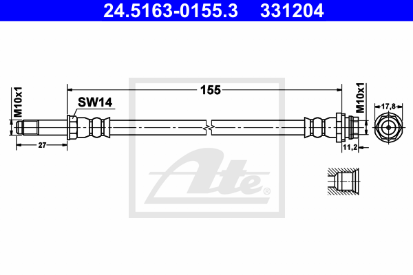 Furtun frana 24.5163-0155.3 ATE