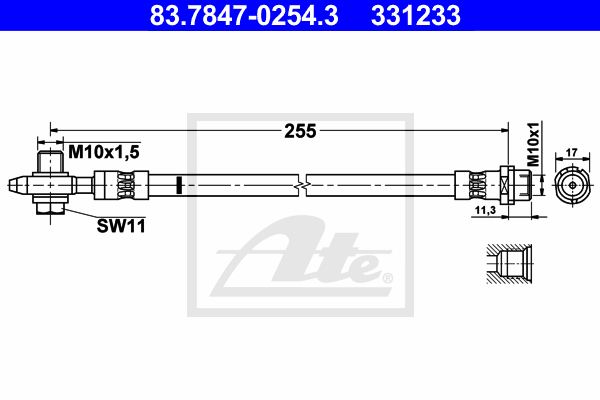 Furtun frana 83.7847-0254.3 ATE