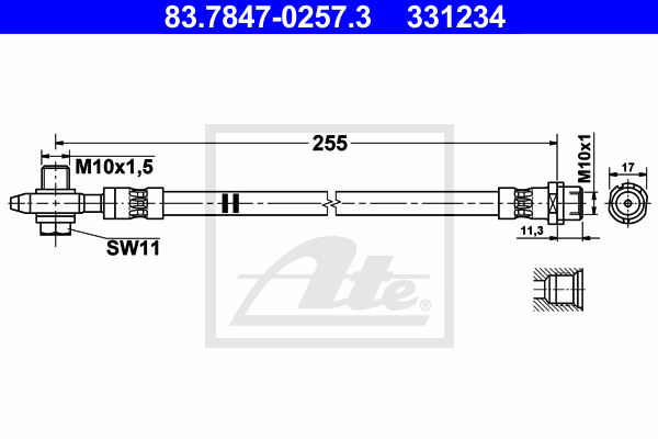 Furtun frana 83.7847-0257.3 ATE