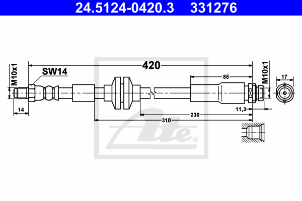 Furtun frana 24.5124-0420.3 ATE