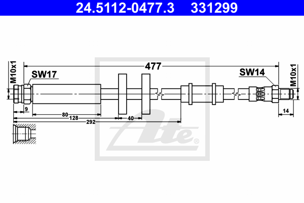 Furtun frana 24.5112-0477.3 ATE