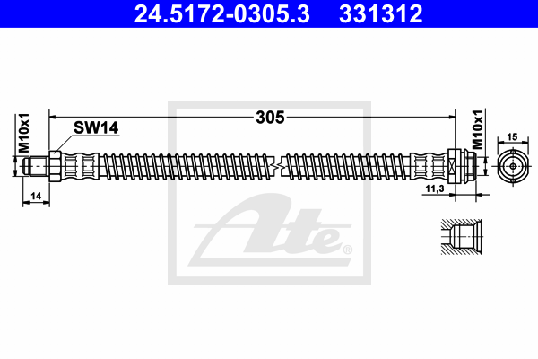 Furtun frana 24.5172-0305.3 ATE