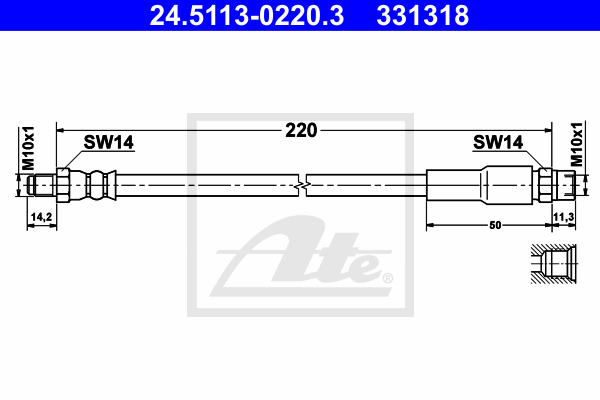 Furtun frana 24.5113-0220.3 ATE