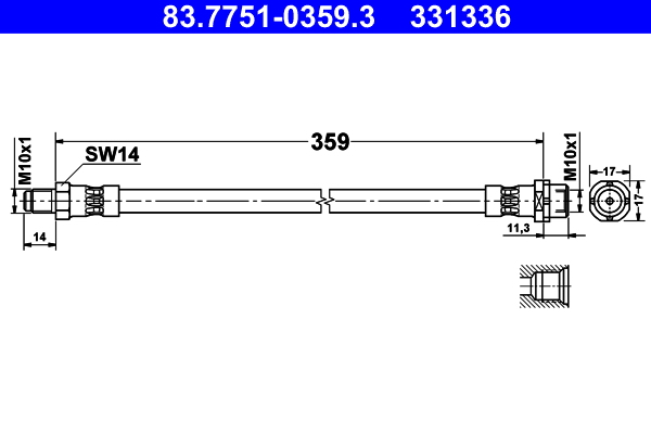 Furtun frana 83.7751-0359.3 ATE