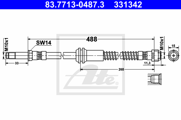 Furtun frana 83.7713-0487.3 ATE