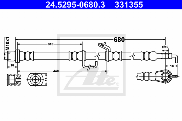 Furtun frana 24.5295-0680.3 ATE