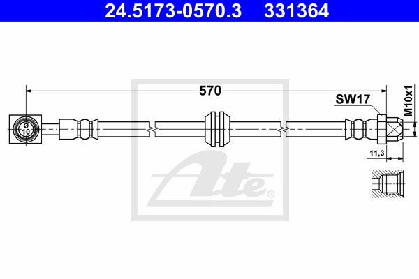 Furtun frana 24.5173-0570.3 ATE