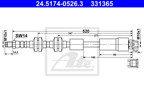 Furtun frana 24.5174-0526.3 ATE