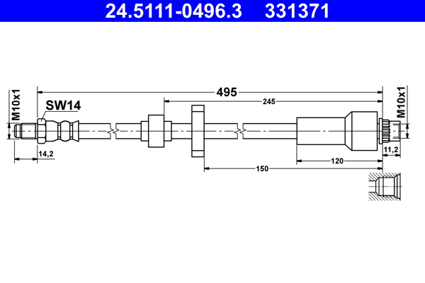 Furtun frana 24.5111-0496.3 ATE